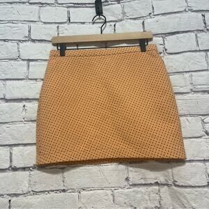 Zara Orange & Black Polka Dot Mini Skirt Size Medium